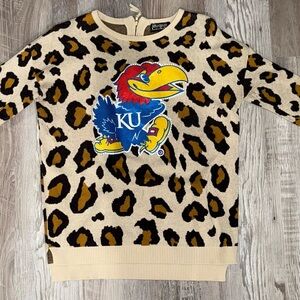 Women's KU Jayhawks leopard sweatshirt Size Small